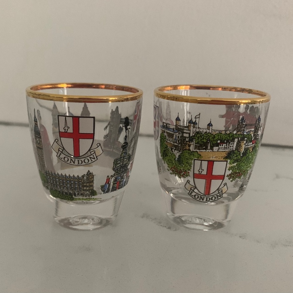 2 London Souvenir Shot Glasses